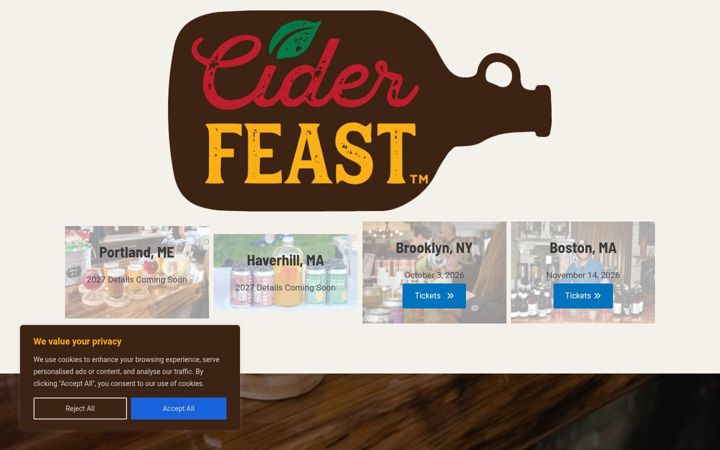 Screenshot of ciderfeasthq.com