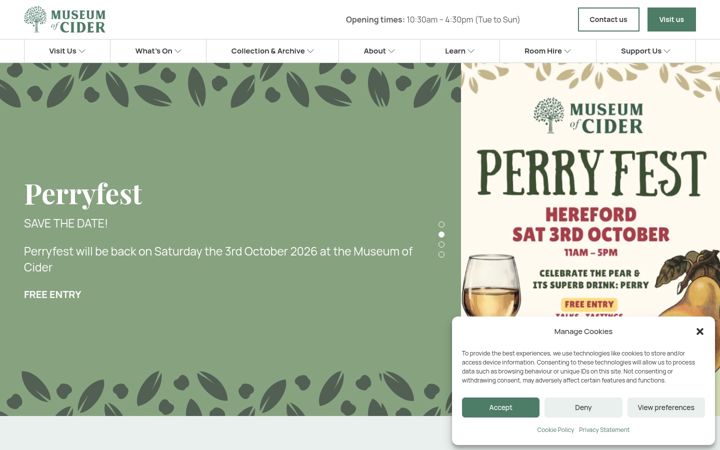 Screenshot of cidermuseum.co.uk