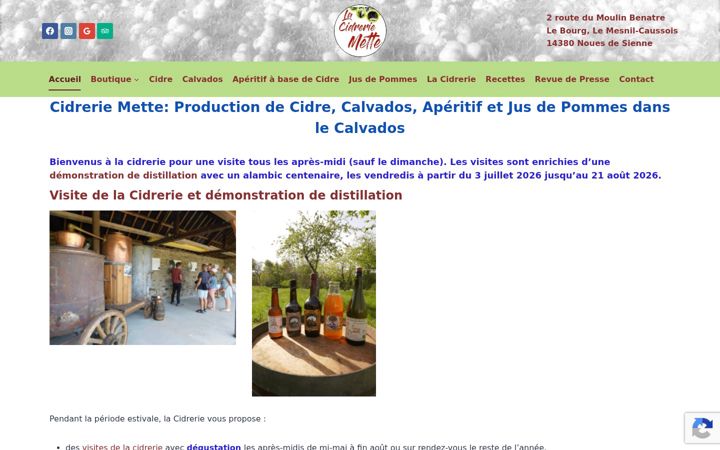 Captura de pantalla de cidre-calvados.fr