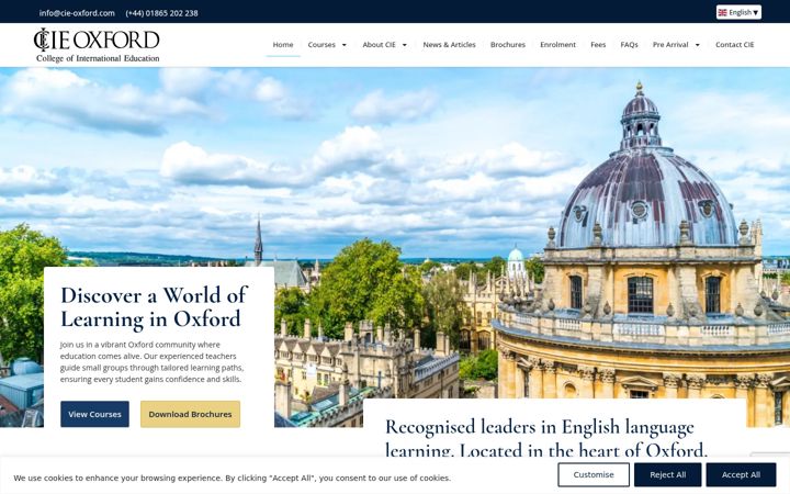 Screenshot of cie-oxford.com