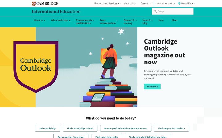 Screenshot of cie.org.uk
