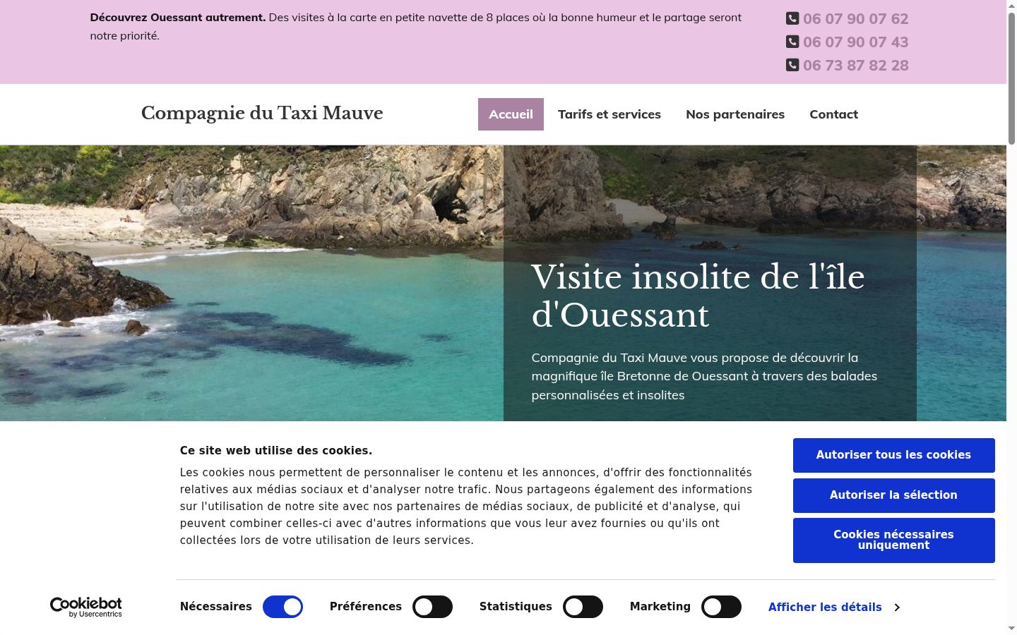 Screenshot del banner di consenso mostrato prima di qualsiasi interazione
