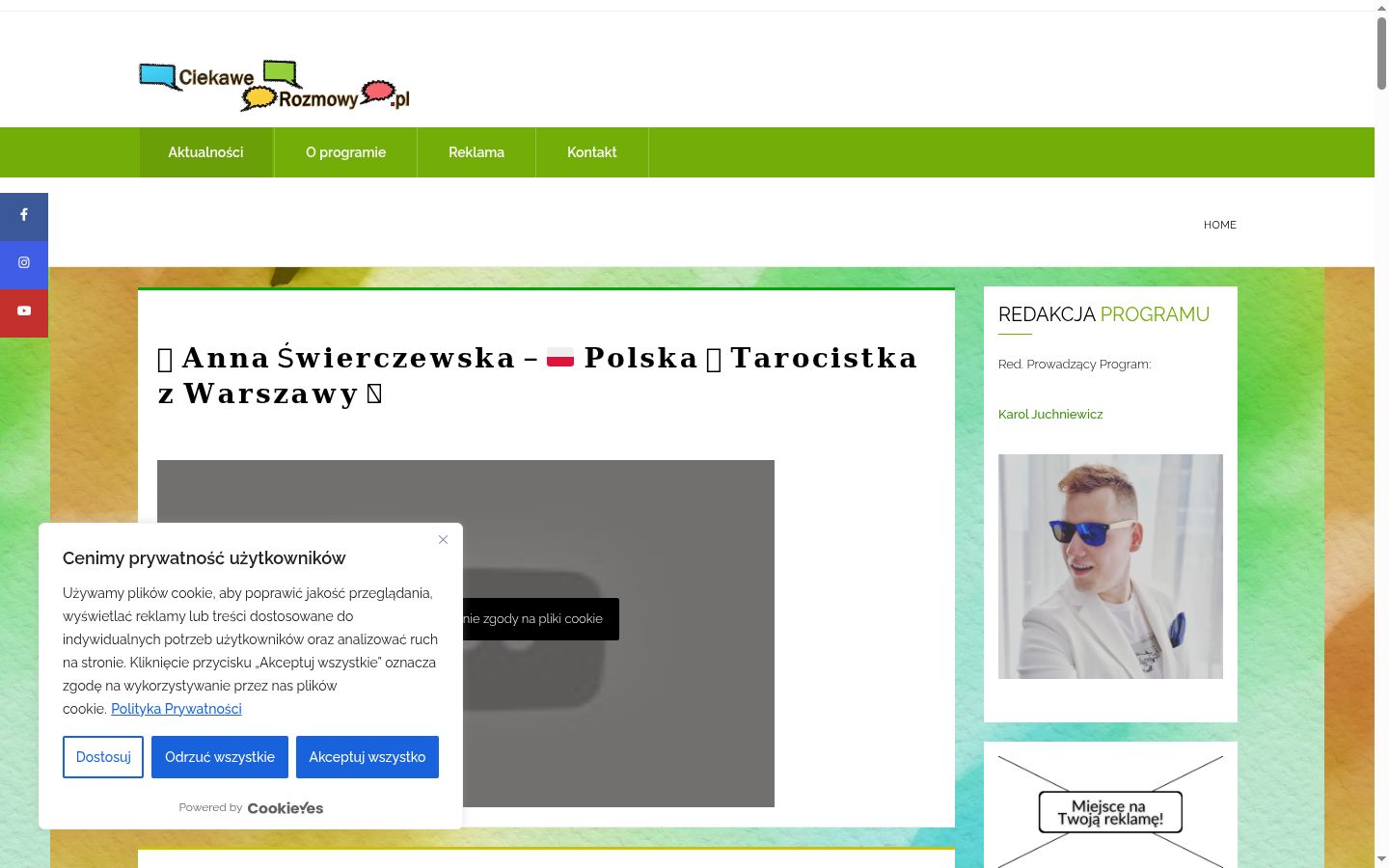 Képernyőkép a bármilyen interakció előtt megjelenő hozzájárulási bannerről