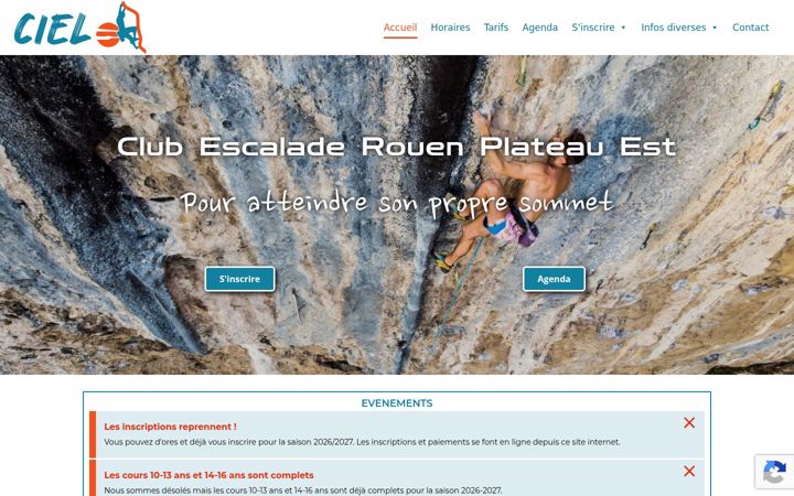 Екранна снимка на ciel-escalade.fr