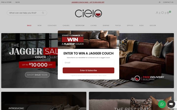 Screenshot of cielo.co.za