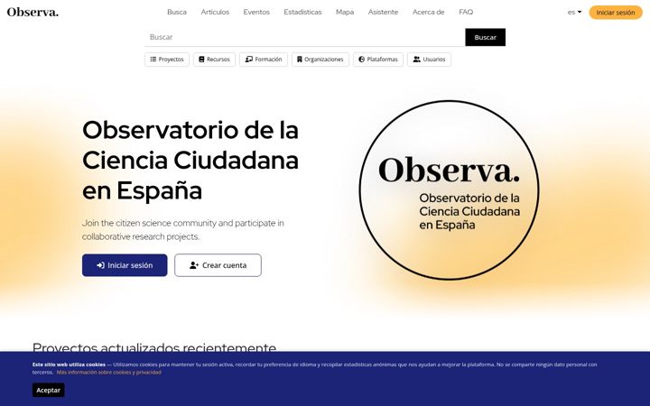 Screenshot di ciencia-ciudadana.es