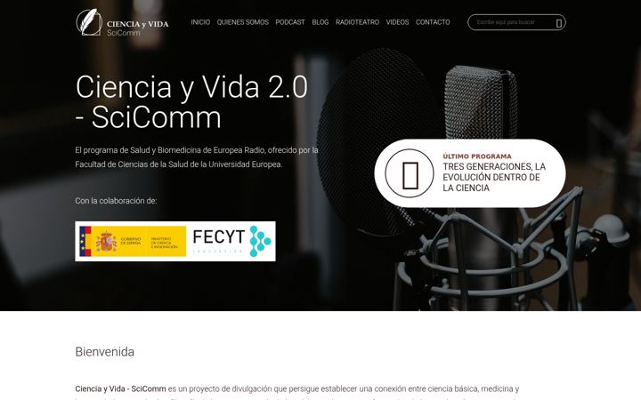 Screenshot of cienciayvida.science