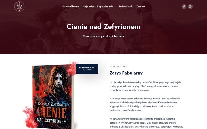Zrzut ekranu cienienadzefyrionem.pl