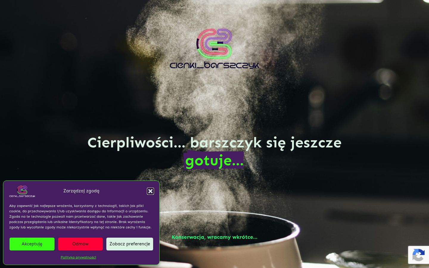 Képernyőkép a bármilyen interakció előtt megjelenő hozzájárulási bannerről