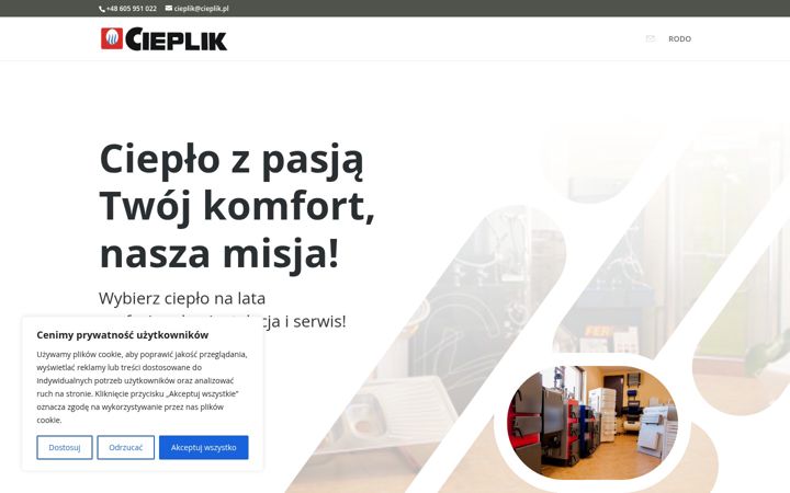 Screenshot stránky cieplik.pl