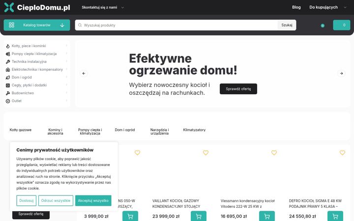 Screenshot stránky cieplodomu.pl