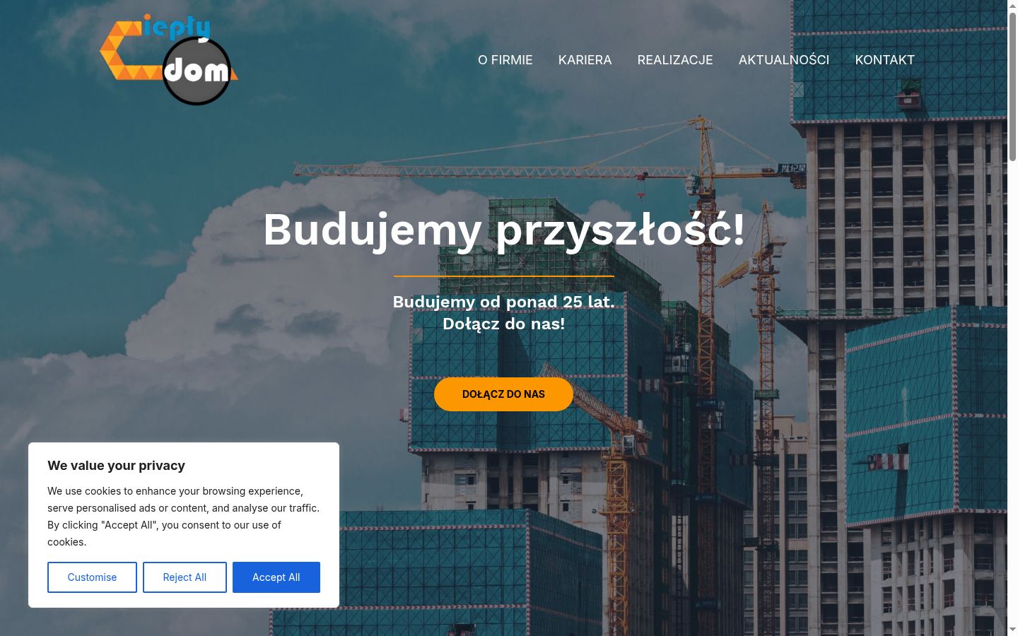 Snímka obrazovky banera súhlasu zobrazeného pred akoukoľvek interakciou