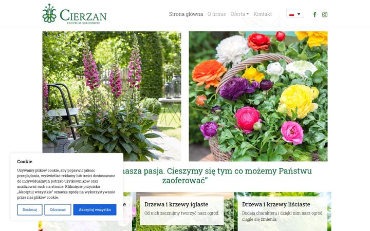 Screenshot stránky cierzan.pl