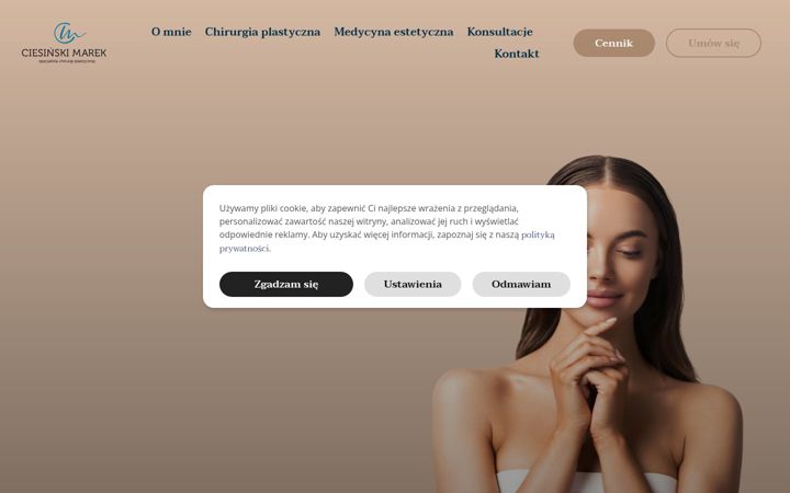 Screenshot stránky ciesinski.pl