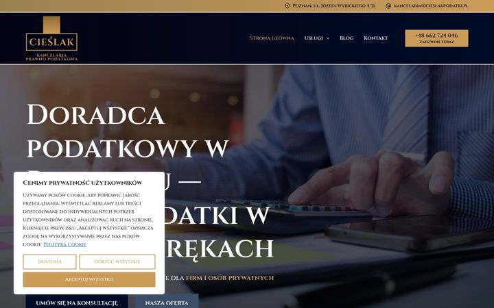 Ekrānuzņēmums no cieslakpodatki.pl