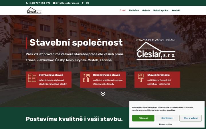 Captura de ecrã de cieslarsro.cz