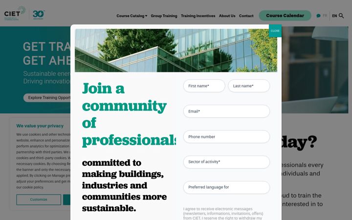 Screenshot of cietcanada.com