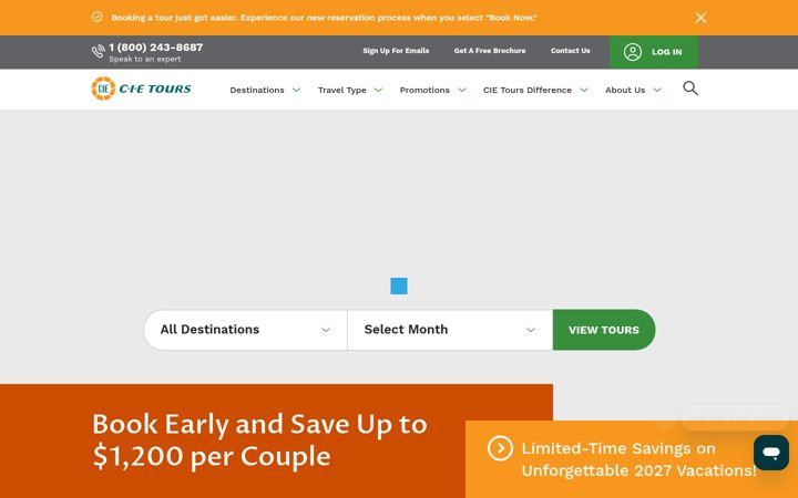 Screenshot of cietours.com