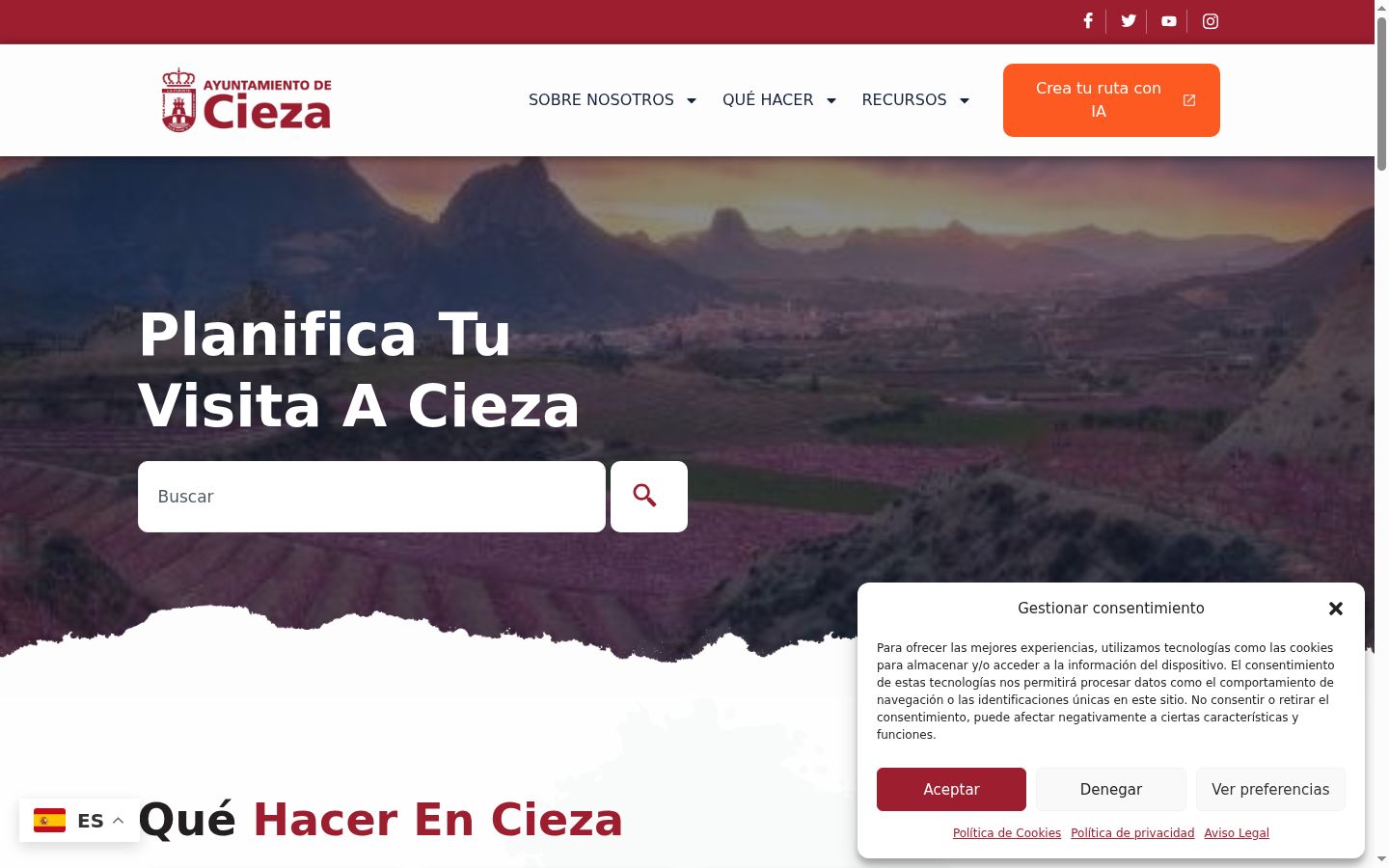 Screenshot tal-banner tal-kunsens muri qabel kwalunkwe interazzjoni