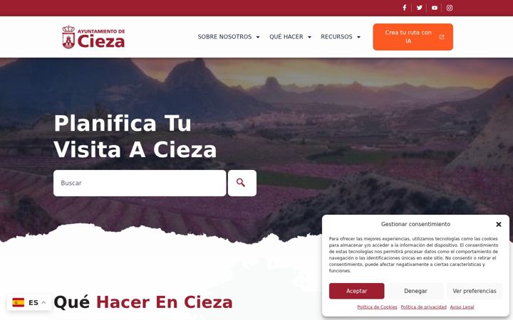 Skærmbillede af ciezaturismo.es