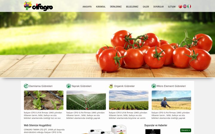 Captura de pantalla de cifagro.com.tr
