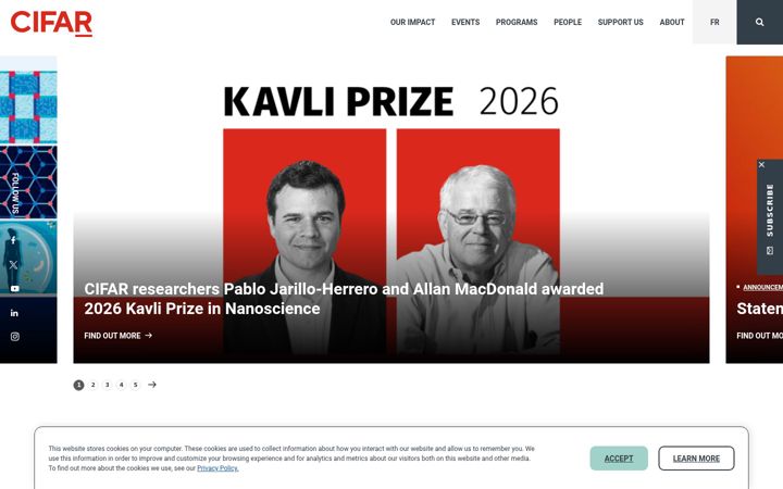 Skjámynd af cifar.ca
