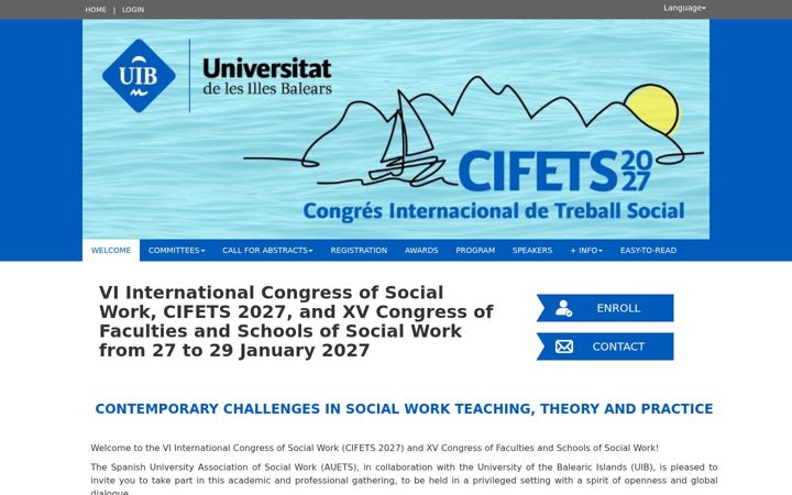 Captură de ecran a cifets2027.org