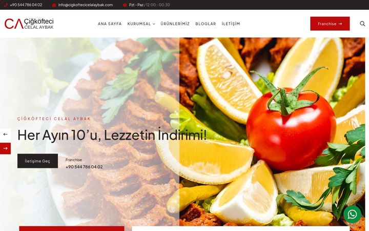 Screenshot of cigkoftecicelalaybak.com
