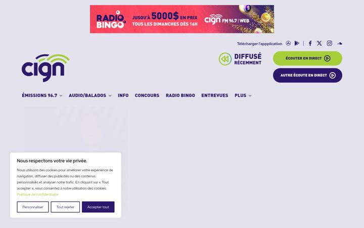Captura de pantalla de cignfm.ca