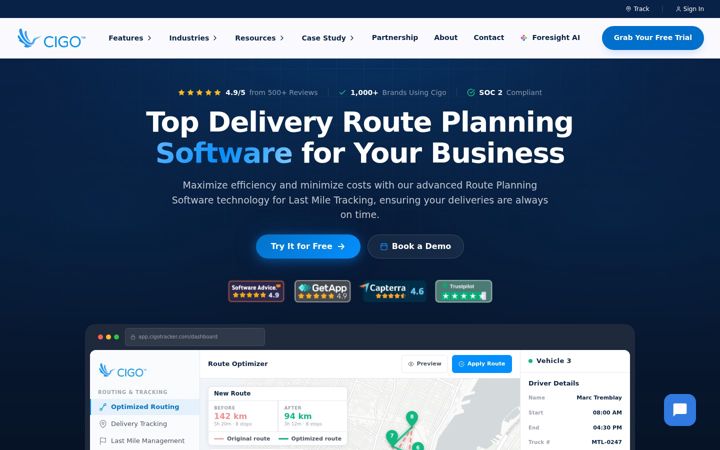 Screenshot of cigotracker.com