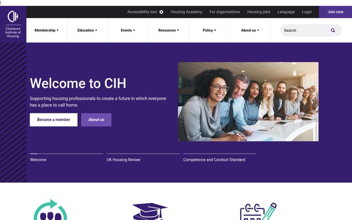 Captură de ecran a cih.org