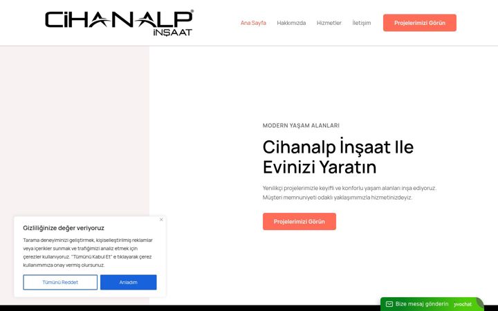 Captura de pantalla de cihanalpinsaat.com.tr