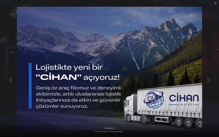 Captura de pantalla de cihanlojistik.com.tr