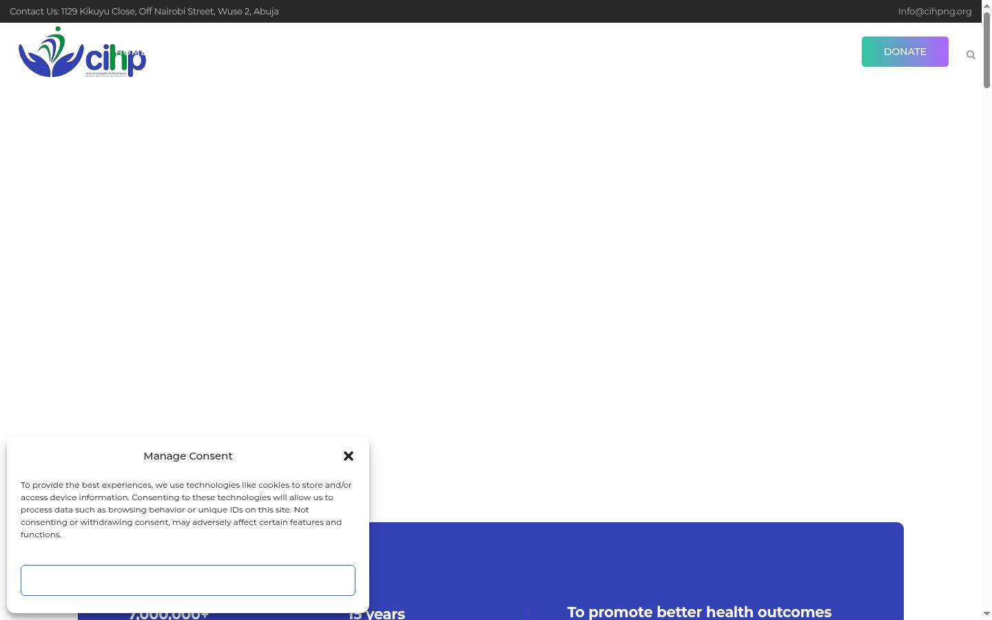 Screenshot del banner di consenso mostrato prima di qualsiasi interazione