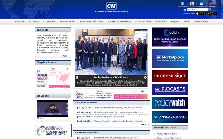 Screenshot of cii.in