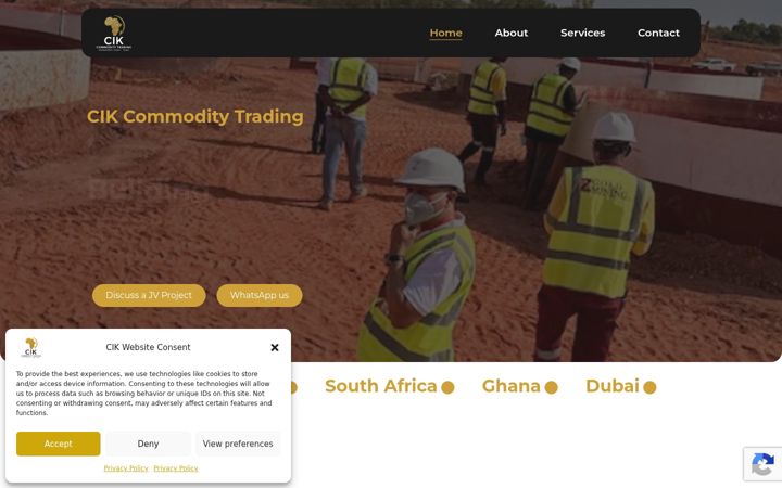 Captura de pantalla de cikcommodity.co.za