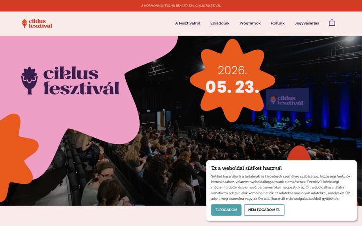 Екранна снимка на ciklusfesztival.hu