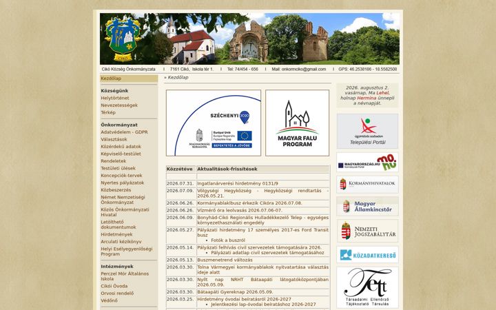 Екранна снимка на ciko.hu