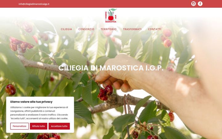 Екранна снимка на ciliegiadimarosticaigp.it