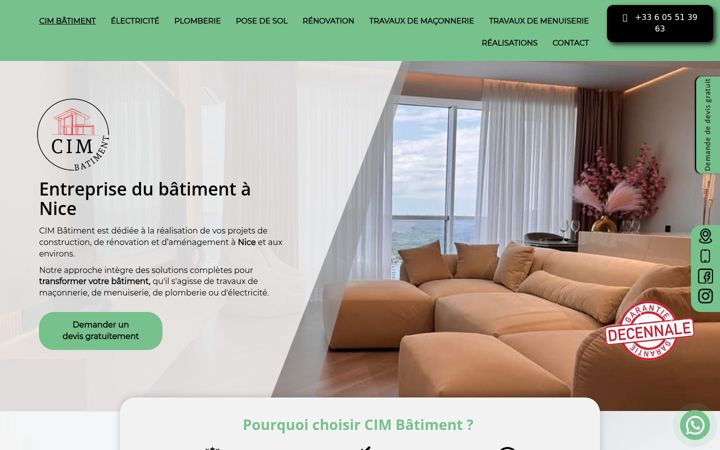 Zrzut ekranu cim-batiment.fr