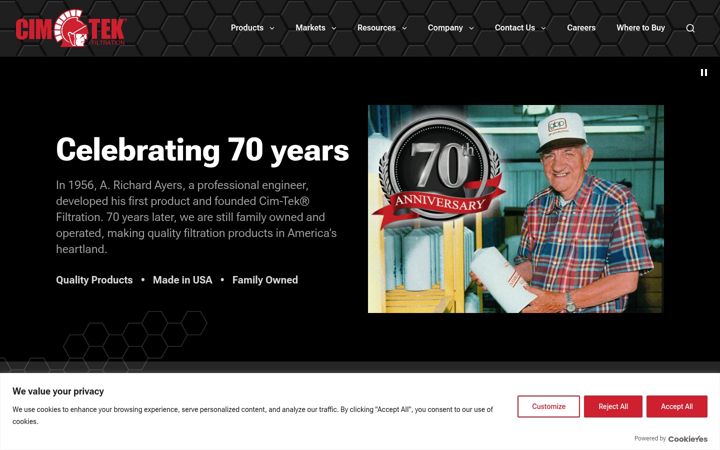 Screenshot of cim-tek.com
