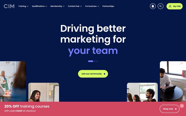 Screenshot of cim.co.uk