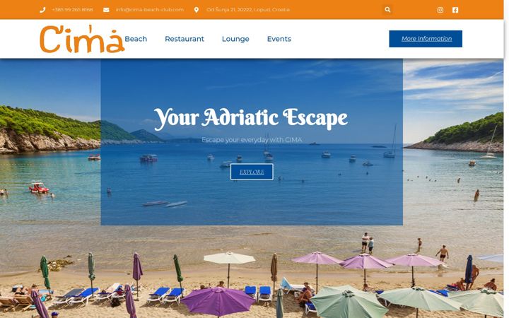 Screenshot of cima-beach-club.com