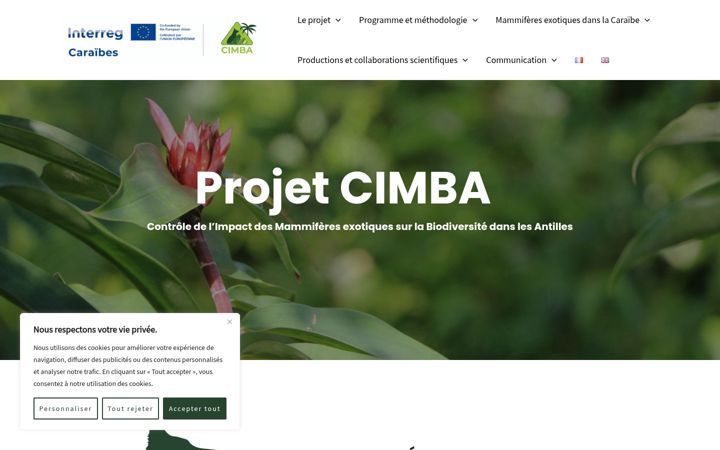 Екранна снимка на cimba-project.org