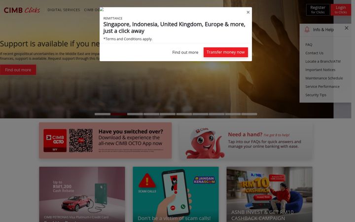 Screenshot of cimbclicks.com.my