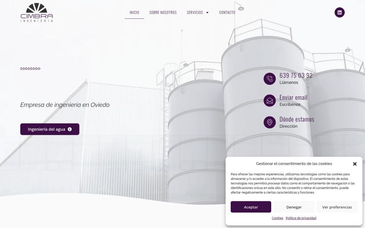 Skærmbillede af cimbraingenieria.es