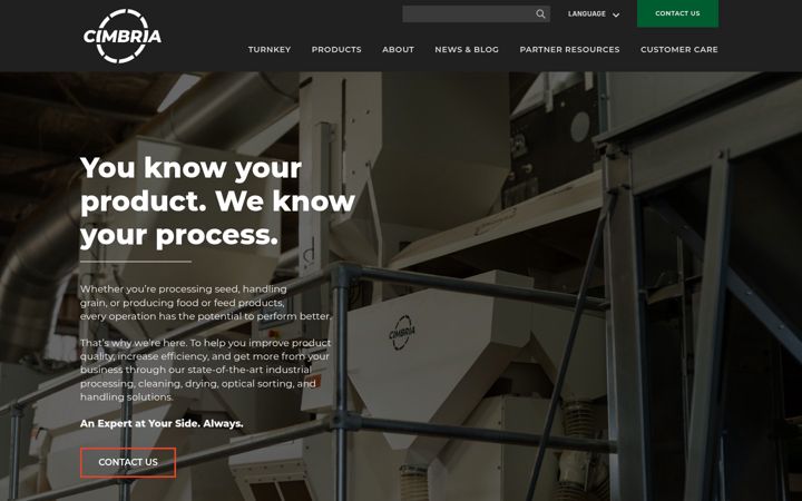 Screenshot of cimbria.com
