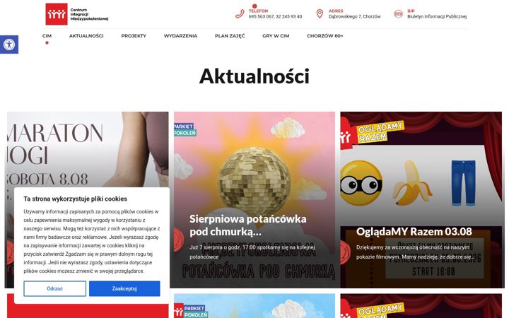 Képernyőkép: cimchorzow.pl