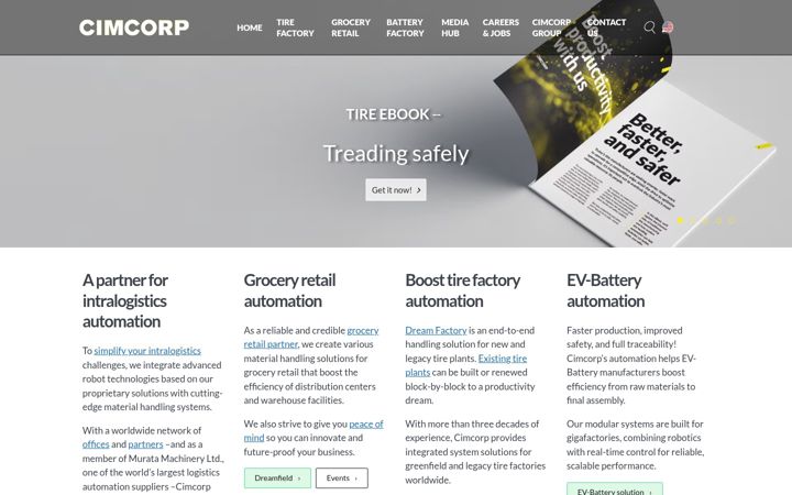 Screenshot of cimcorp.com