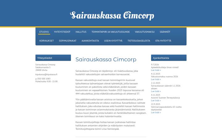 Screenshot di cimcorpinsairauskassa.fi